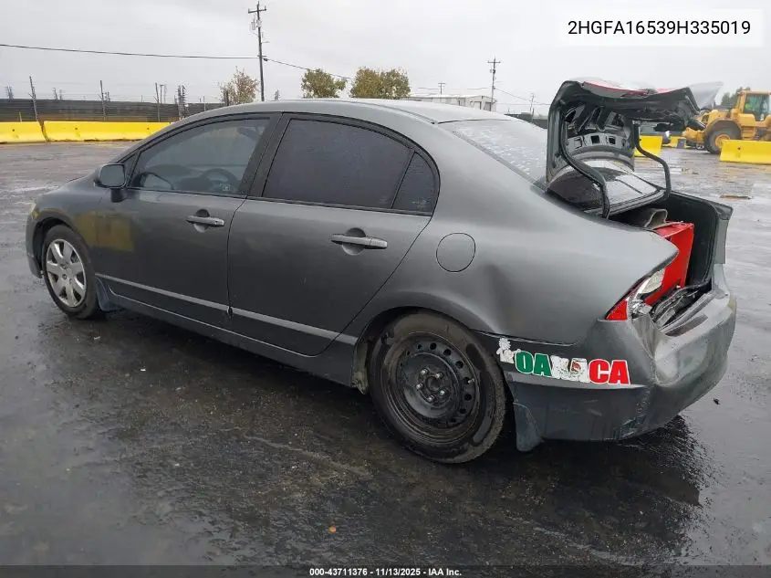 2HGFA16539H335019 2009 Honda Civic Lx