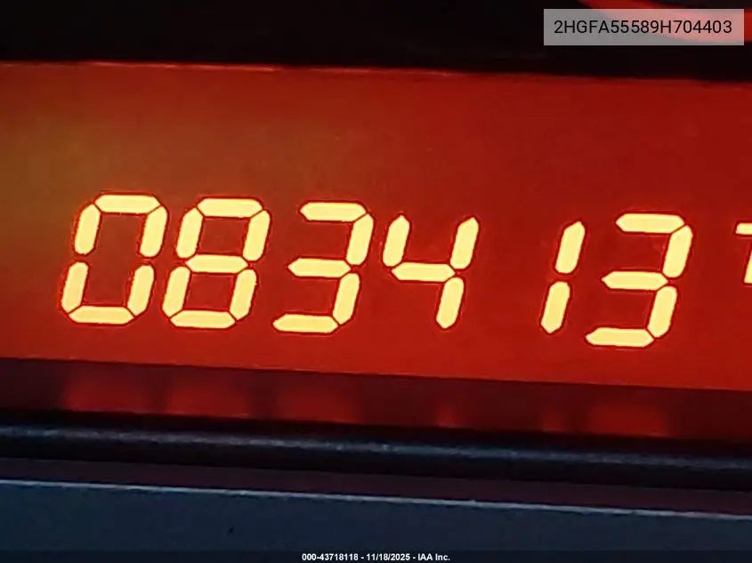 2HGFA55589H704403 2009 Honda Civic Si