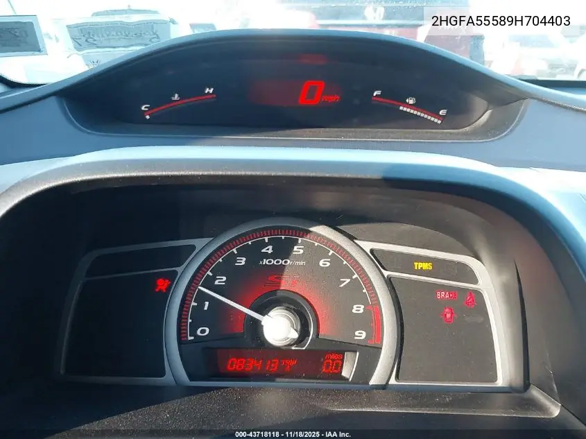 2HGFA55589H704403 2009 Honda Civic Si