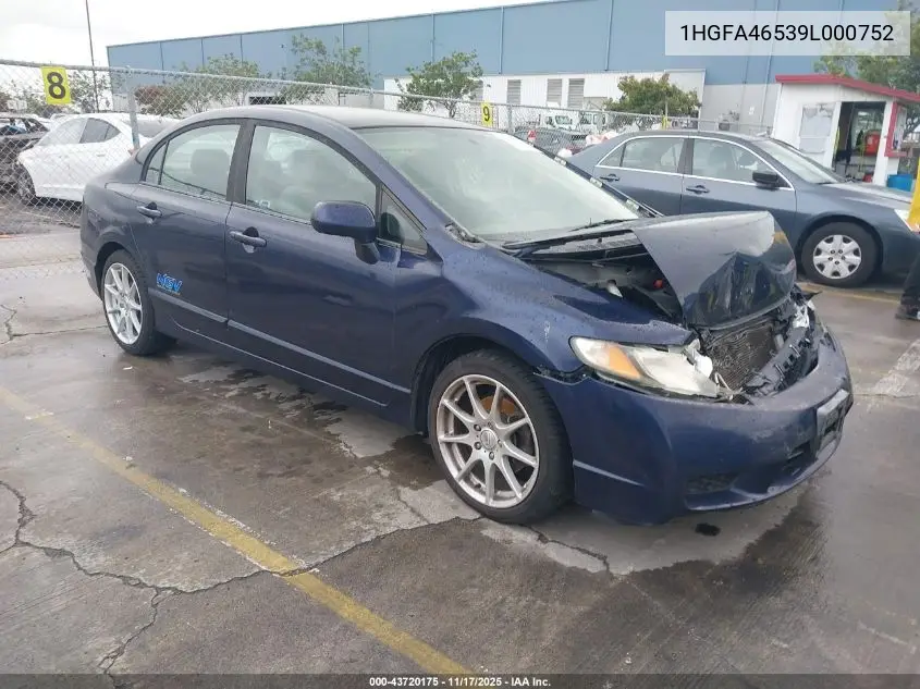 1HGFA46539L000752 2009 Honda Civic Gx