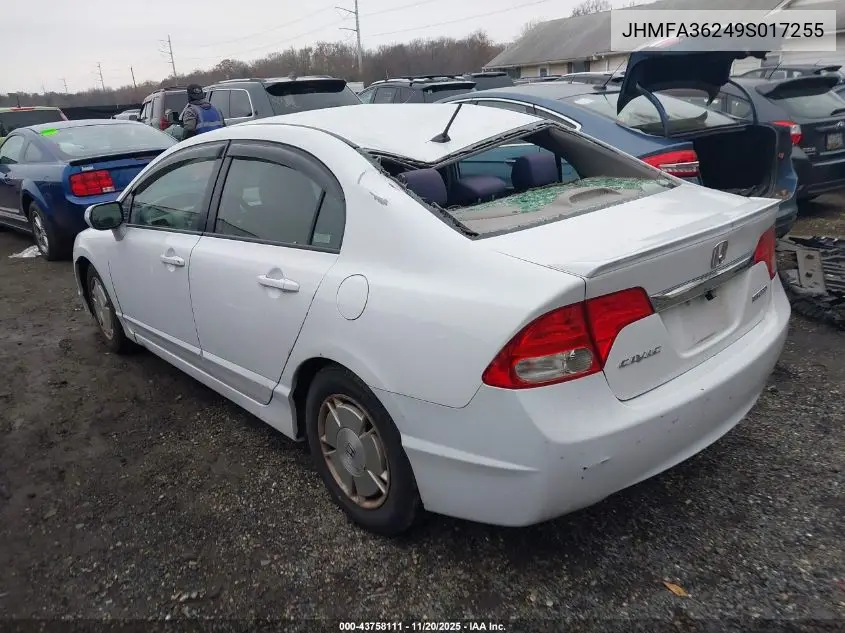 JHMFA36249S017255 2009 Honda Civic Hybrid