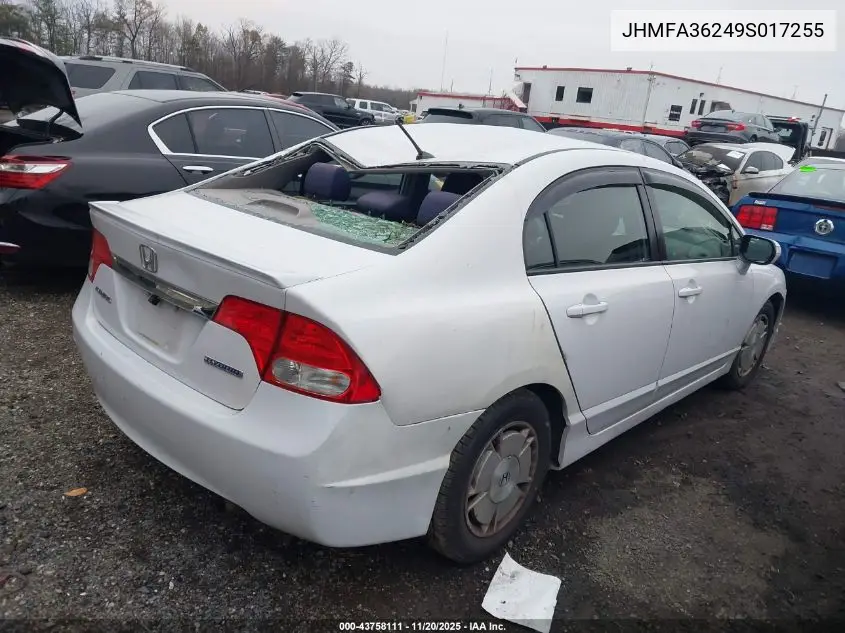 JHMFA36249S017255 2009 Honda Civic Hybrid
