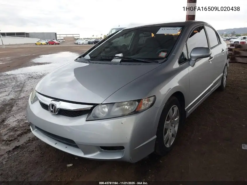 1HGFA16509L020438 2009 Honda Civic Lx