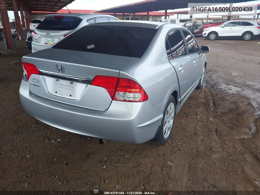 1HGFA16509L020438 2009 Honda Civic Lx