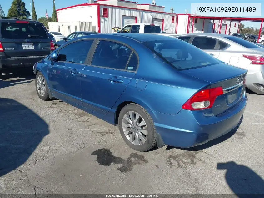 19XFA16929E011489 2009 Honda Civic Ex-L