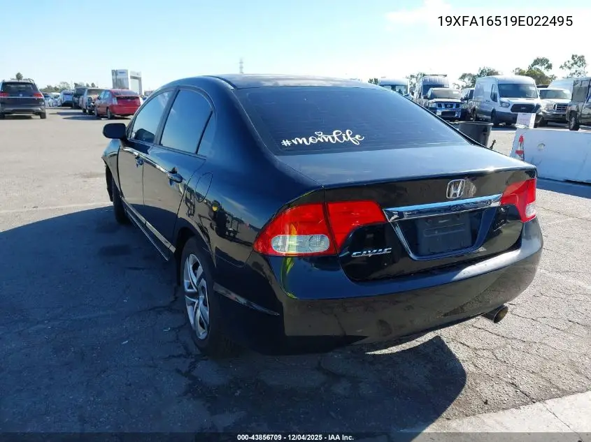 19XFA16519E022495 2009 Honda Civic Lx