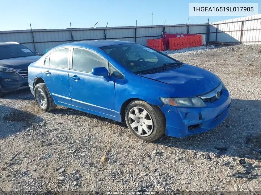 1HGFA16519L017905 2009 Honda Civic Lx