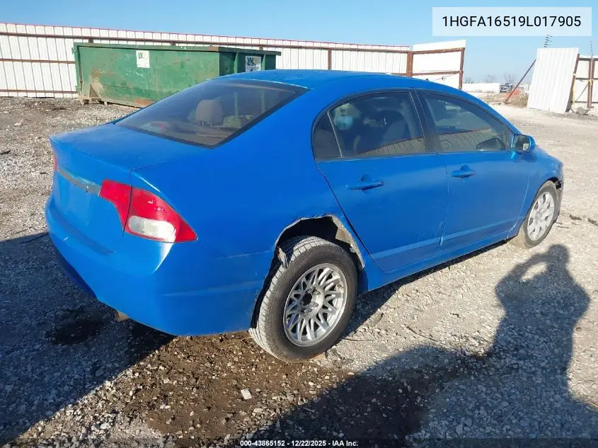 1HGFA16519L017905 2009 Honda Civic Lx