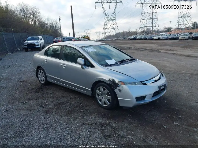 19XFA16589E017326 2009 Honda Civic Lx