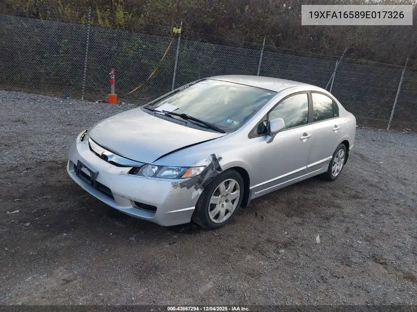 19XFA16589E017326 2009 Honda Civic Lx