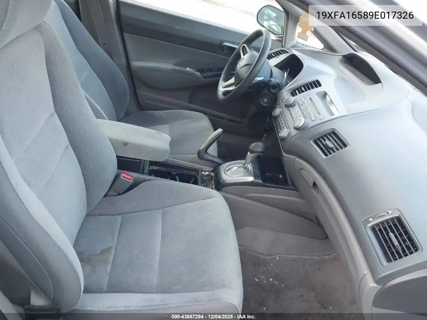 19XFA16589E017326 2009 Honda Civic Lx