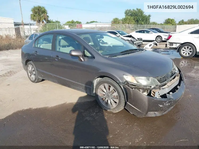 1HGFA16829L002694 2009 Honda Civic Ex