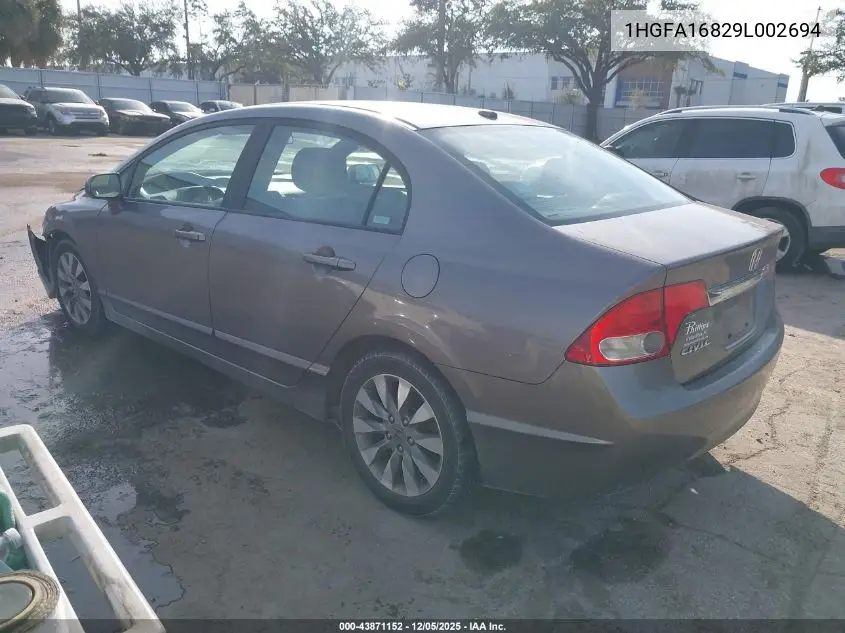 1HGFA16829L002694 2009 Honda Civic Ex