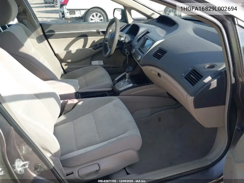 1HGFA16829L002694 2009 Honda Civic Ex