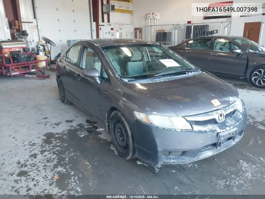 1HGFA16549L007398 2009 Honda Civic Lx