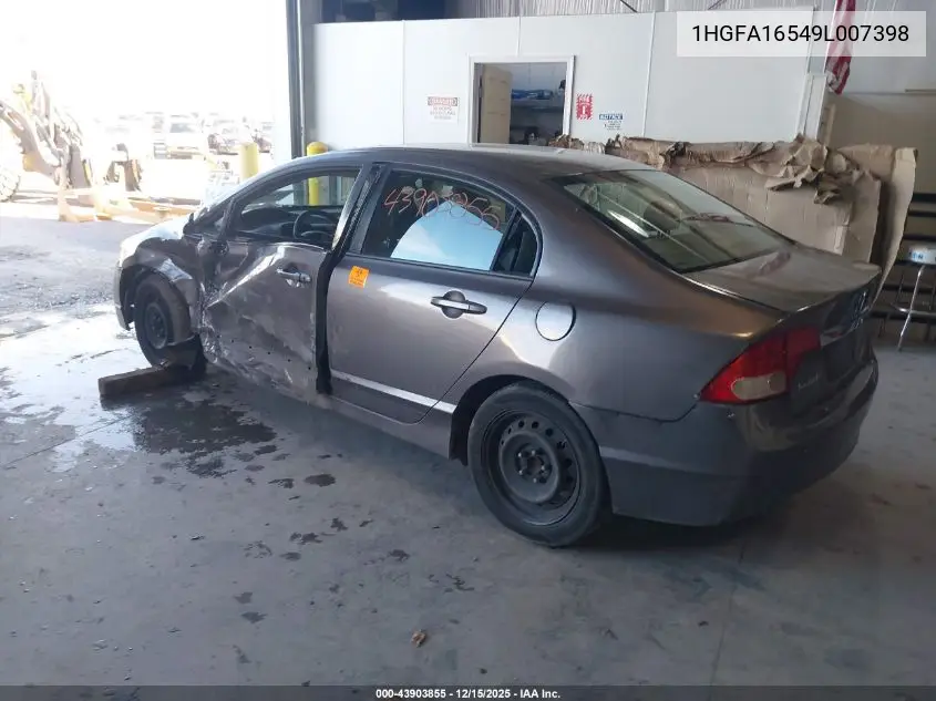 1HGFA16549L007398 2009 Honda Civic Lx