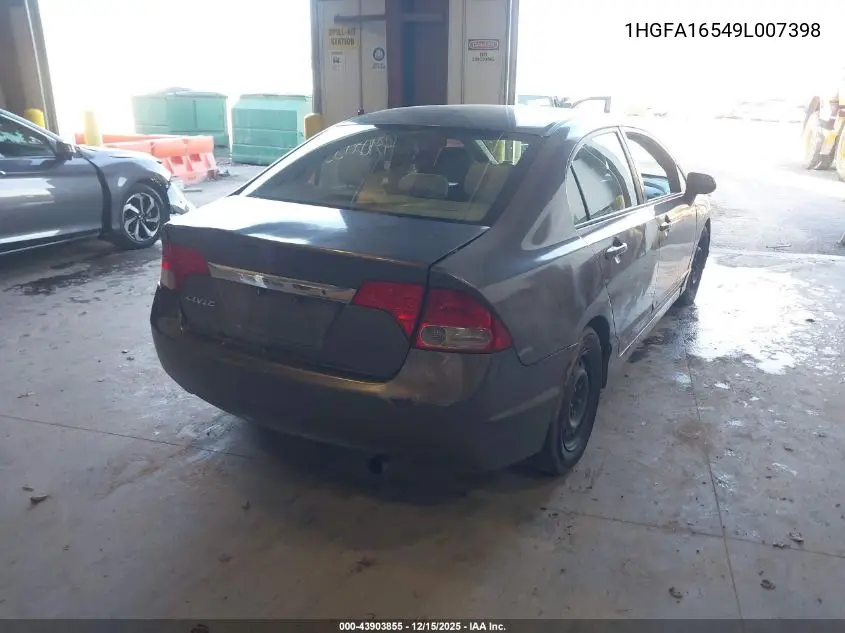1HGFA16549L007398 2009 Honda Civic Lx