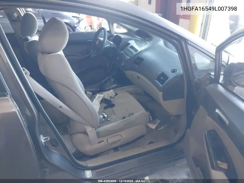 1HGFA16549L007398 2009 Honda Civic Lx