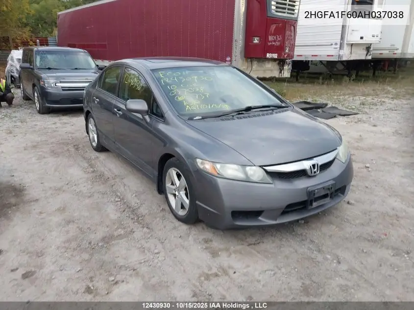 2HGFA1F60AH037038 2010 Honda Civic Sport