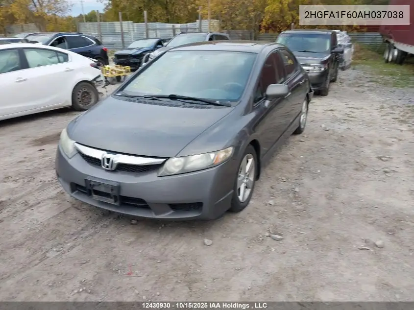2HGFA1F60AH037038 2010 Honda Civic Sport