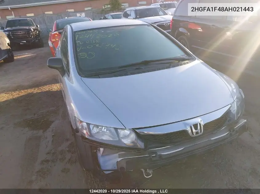 2HGFA1F48AH021443 2010 Honda Civic Dx-G