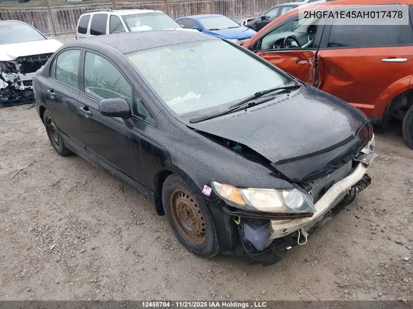 2HGFA1E45AH017478 2010 Honda Civic