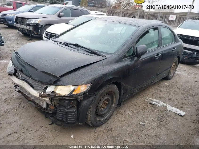 2HGFA1E45AH017478 2010 Honda Civic