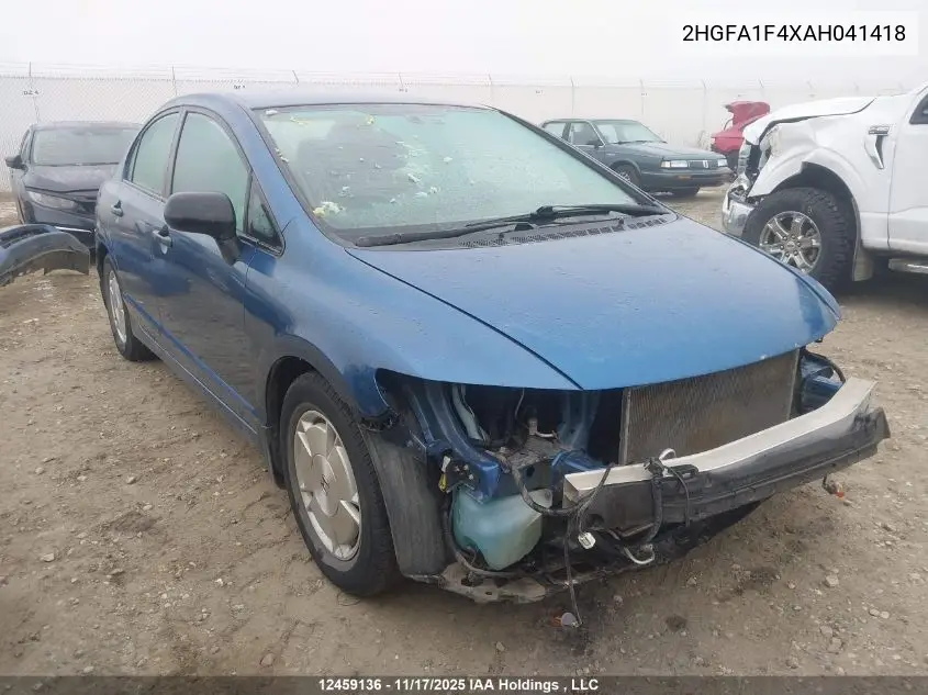 2HGFA1F4XAH041418 2010 Honda Civic Dx-G