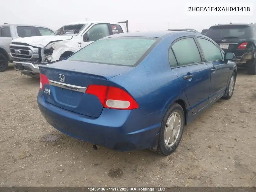 2HGFA1F4XAH041418 2010 Honda Civic Dx-G