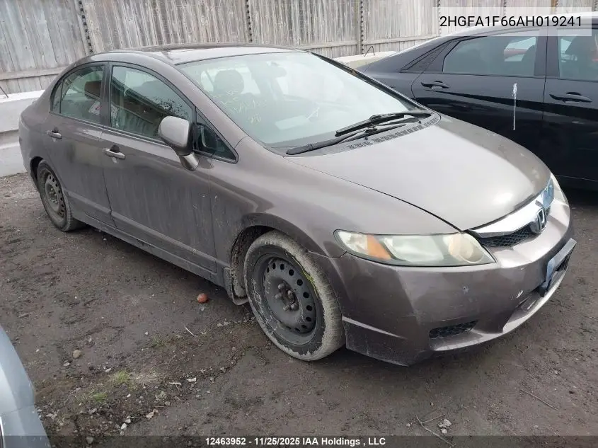 2HGFA1F66AH019241 2010 Honda Civic Sport