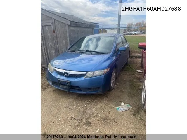 2HGFA1F60AH027688 2010 Honda Civic Sport