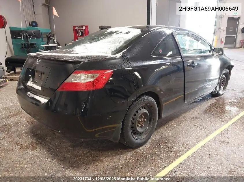2HGFG1A69AH006649 2010 Honda Civic Lx