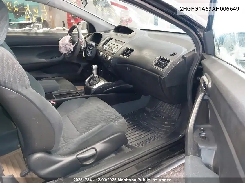 2HGFG1A69AH006649 2010 Honda Civic Lx