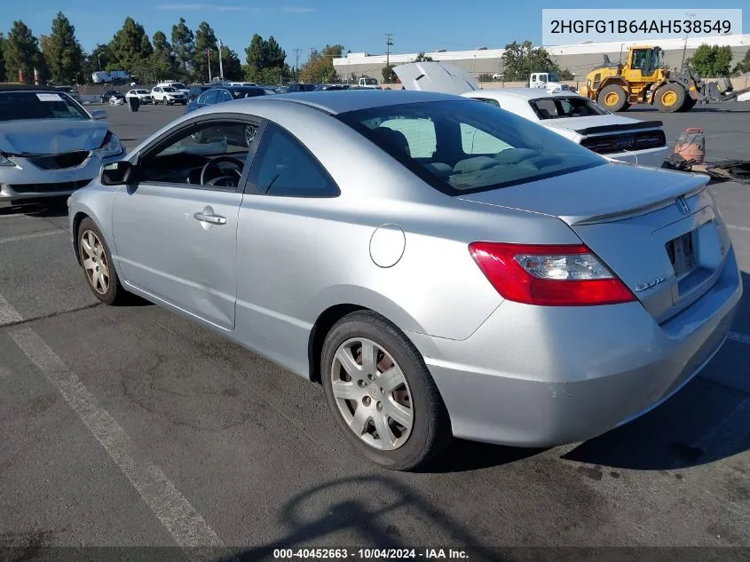 2HGFG1B64AH538549 2010 Honda Civic Lx