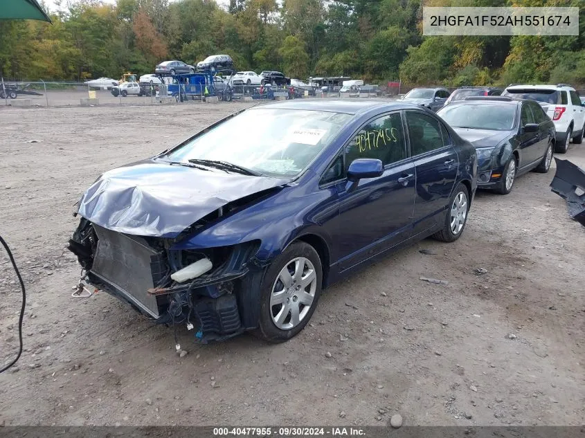 2HGFA1F52AH551674 2010 Honda Civic Lx