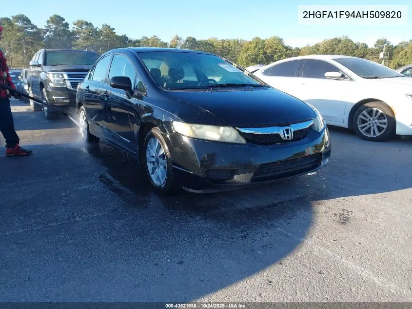 2HGFA1F94AH509820 2010 Honda Civic Ex-L