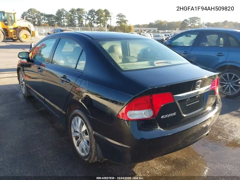 2HGFA1F94AH509820 2010 Honda Civic Ex-L