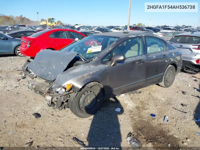 2HGFA1F54AH536738 2010 Honda Civic Lx