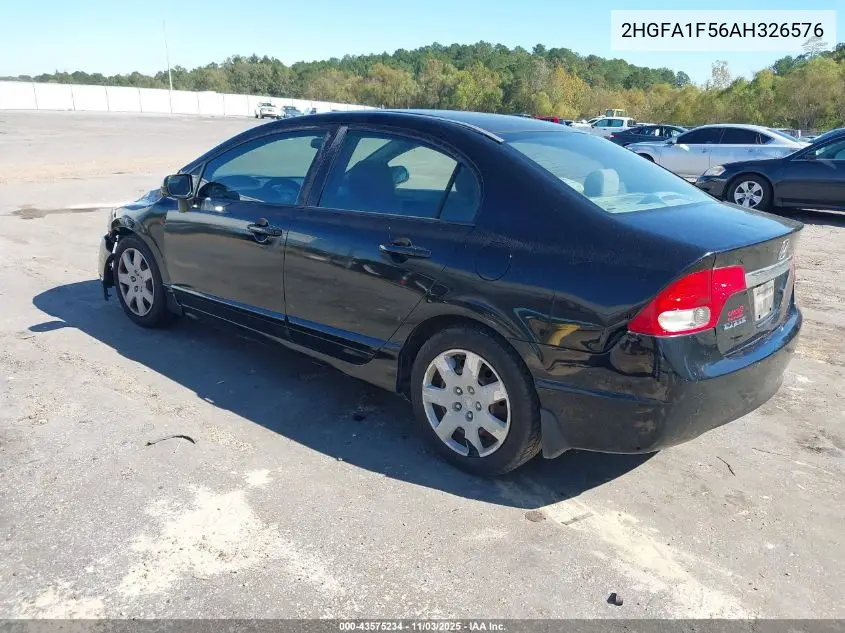 2HGFA1F56AH326576 2010 Honda Civic Lx