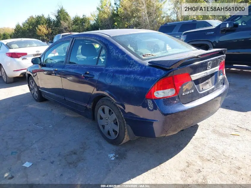 2HGFA1E58AH561000 2010 Honda Civic Lx