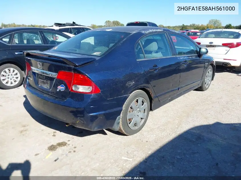 2HGFA1E58AH561000 2010 Honda Civic Lx