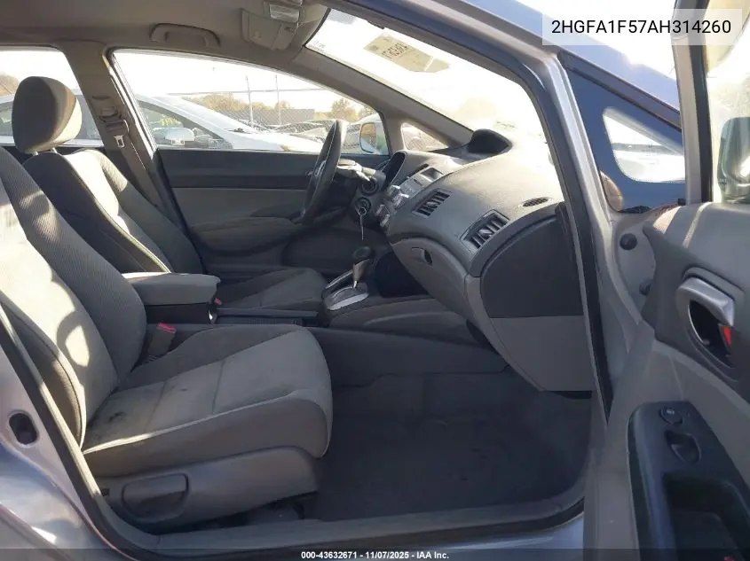 2HGFA1F57AH314260 2010 Honda Civic Lx
