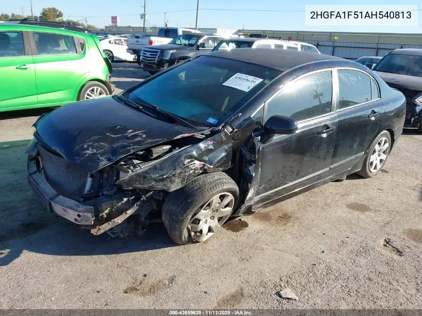 2HGFA1F51AH540813 2010 Honda Civic Lx