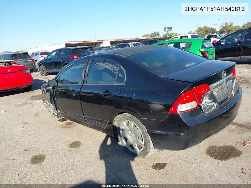 2HGFA1F51AH540813 2010 Honda Civic Lx