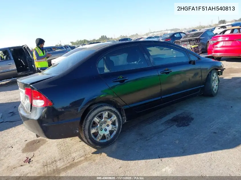2HGFA1F51AH540813 2010 Honda Civic Lx