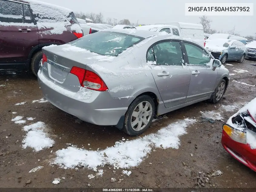 2HGFA1F50AH537952 2010 Honda Civic Lx