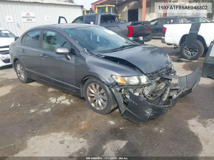 19XFA1F86AE048802 2010 Honda Civic Ex