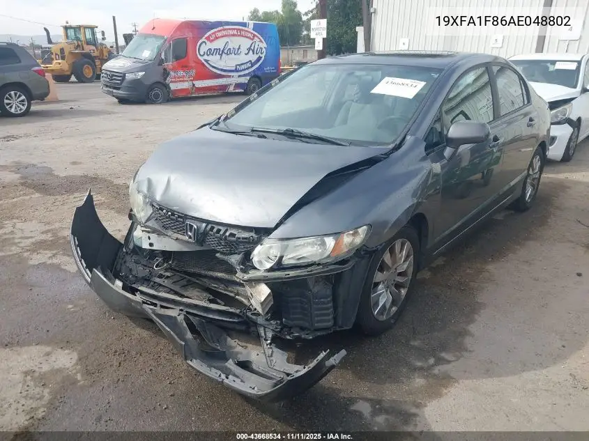 19XFA1F86AE048802 2010 Honda Civic Ex
