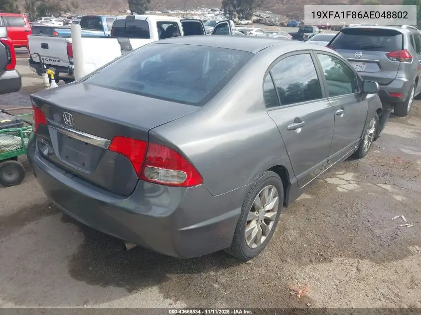 19XFA1F86AE048802 2010 Honda Civic Ex