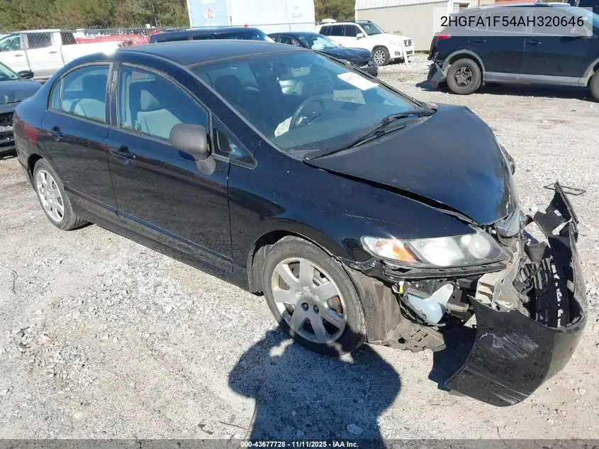 2HGFA1F54AH320646 2010 Honda Civic Lx